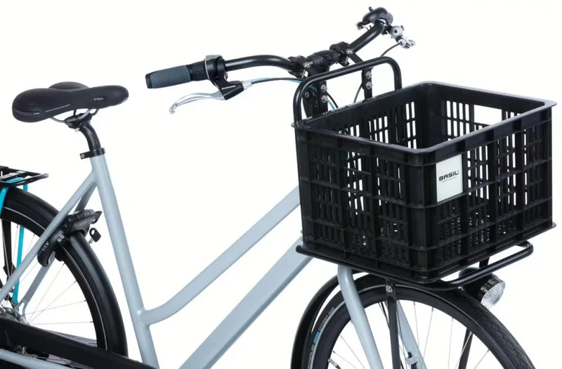 BASIL H.R.-Korb Fahrradkiste MIK 2.0 - recycelter Kunststoff - Adapterplatte - 29 5 Liter Volumen inkl. vormontierter MIK 2.0-Adapterplatte Maße 33 5x44x27 5 cm - Fahrradkorb