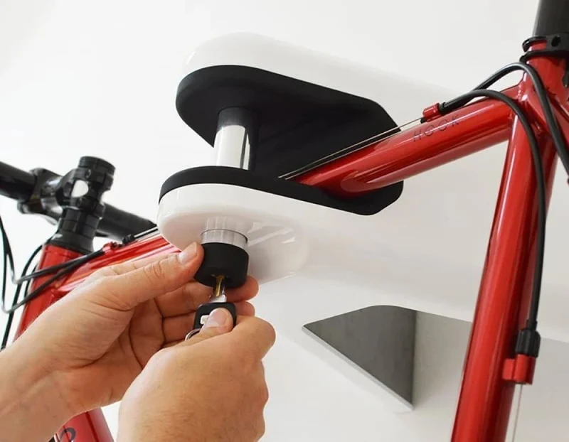 Hiplok AIRLOK Fahrrad-Wandhalterung mit Schloss - gehärteter Stahl - 30 Millimeter Sperrbolzen - Sold Secure Diamond - Innen Außen - grau