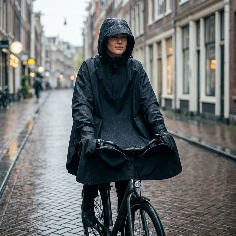 Basil Fahrrad Regenponcho Mosse jet black XL XXL unisex