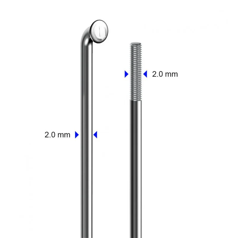 cnSpoke Speiche STD14C 284mm Ø=2,0mm 95° silber 100 Stück Edelstahl ohne Nippel