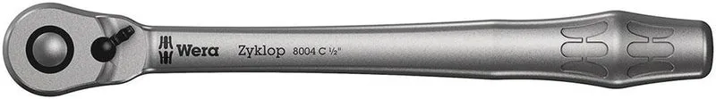 Wera 8004 C Zyklop Metal-Knarre 1/2" Umschalthebel, 72 Zähne, 5° Rückholwinkel, Chrom-Molybdän, 281mm