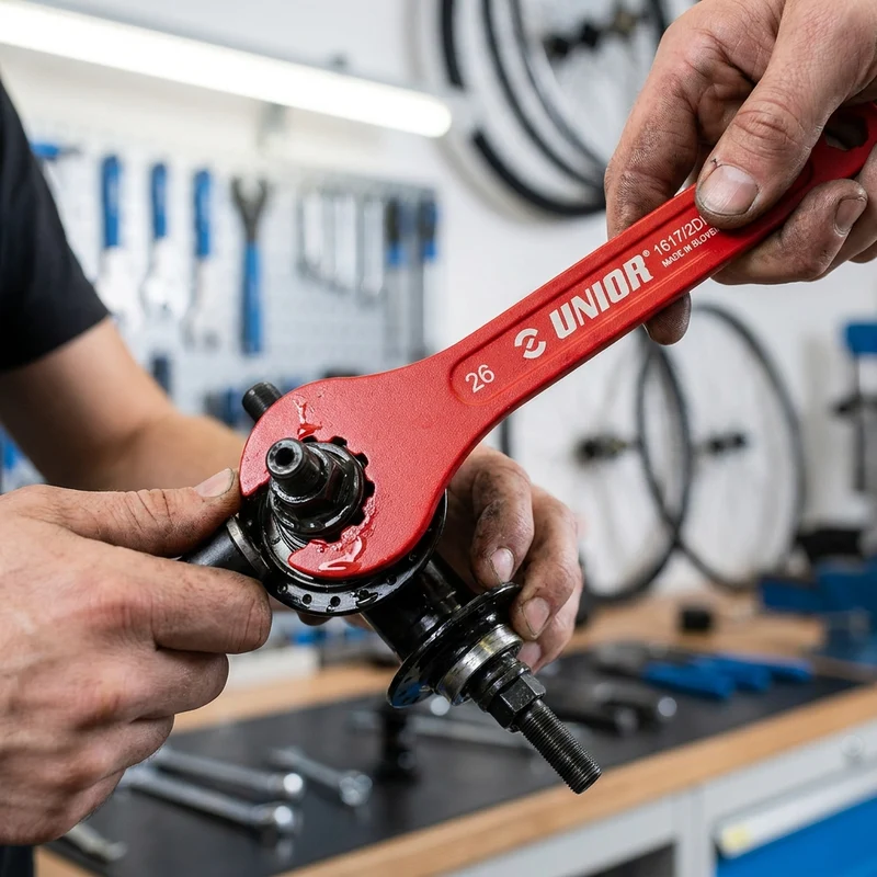 Unior 1617-2DP-US Konusschlüssel 26mm rot - Profi-Werkzeug für Fahrrad-Naben