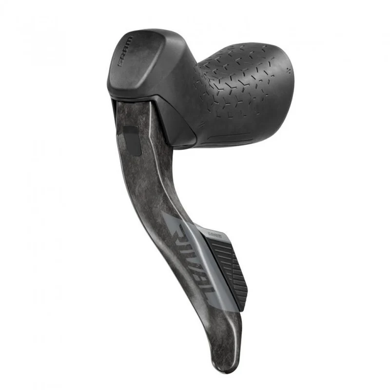 SRAM Scheibenbremse Scheibenbremse "Rival AXS E1"nHydraulisch - mit Schalthebel für Flat Mount schwarznBremshebel Carbon Schalthebel Kunststoff Edelstahl Kleinteile kabellos mit Airea Funkstandard programmierbar über die AXS App mit Griffweiteneinstellung