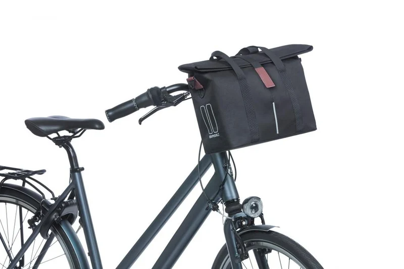 Basil Adapterplatte City MIK 2.0-KF-Hook Einzeltasche 11 Liter - wasserabweisende Fahrrad-Handtasche mit MIK- & Klickfix-Adapterplatte - Reflektor 19x30 5x26 5 cm - Fahrradhandtasche
