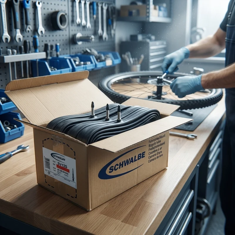 Schwalbe Fahrradschlauch SV12S 26 Zoll (25/40-559) Sclaverandventil 40mm - Werkstattpackung 25 Stück