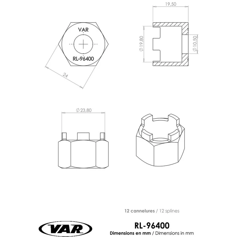 VAR VAR Kassetten/Zahnkränze Freilaufkörperabzieher RL-96400 für Suntour