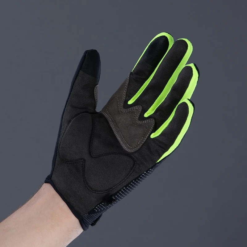 CHIBA Gel Performer - Radhandschuhe schwarz/neongelb, L, Gelpolster & Touchfunktion
