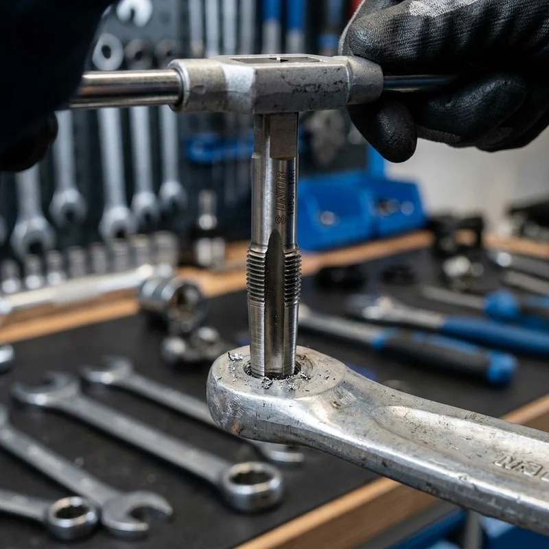Unior Pedalhülsengewindebohrer 1695.1AR, rechts, 5/8"x24 TPI, hochlegierter Stahl, präzise gefertigt für langlebige Schärfe, ideal zur Reparatur beschädigter Pedalaufnahmen
