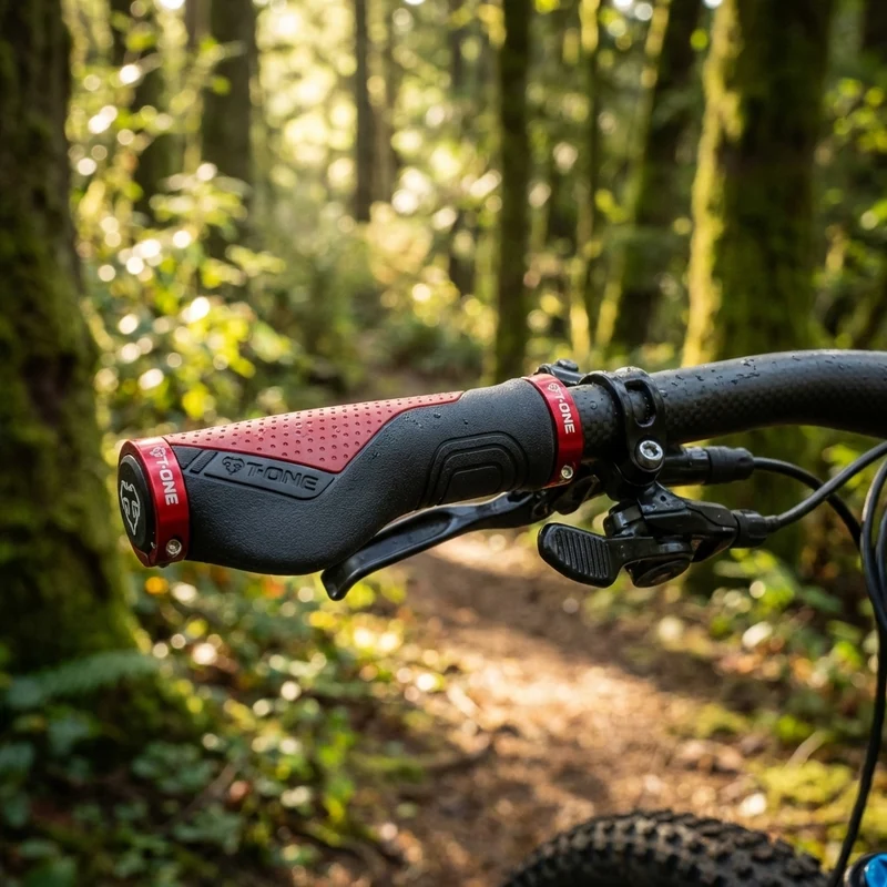 Griffe T-One Ripple Ergo sw/rot 130+90mm 1x Schraubensicherung
