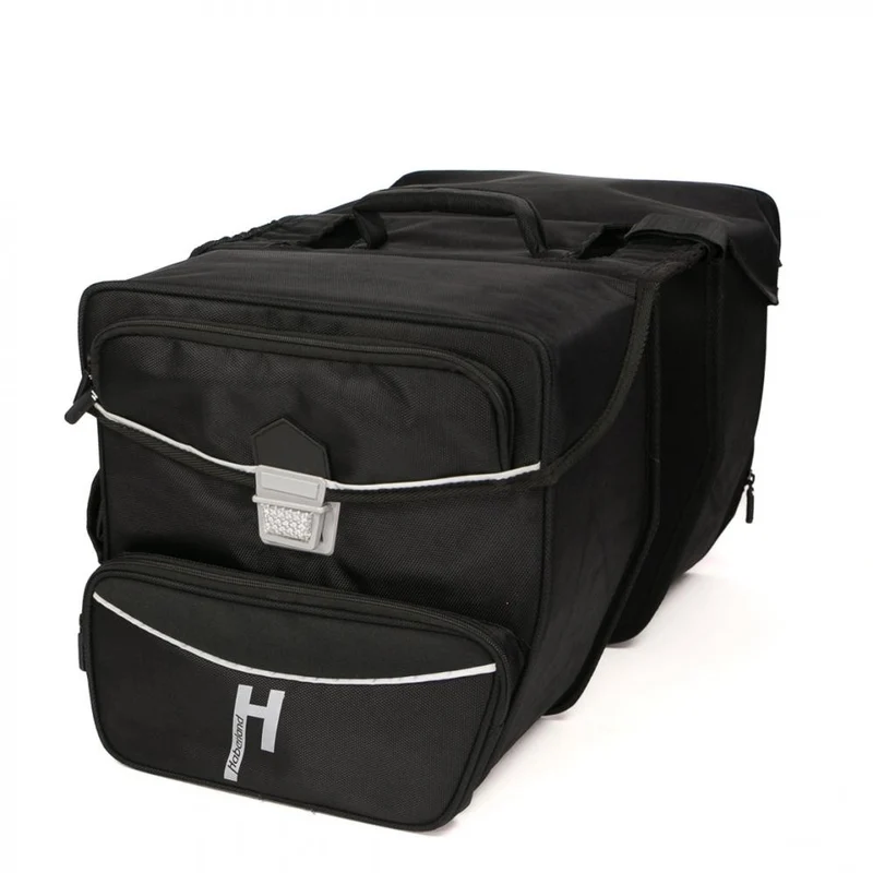 Haberland Doppeltasche Touring Max schwarz - große Gepäckträgertasche für Tourenrad