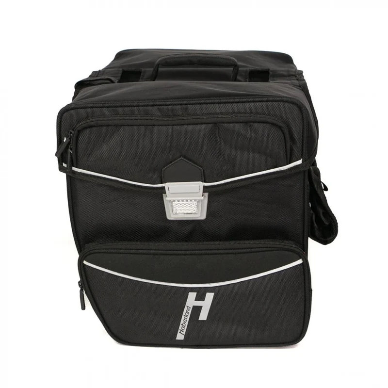 Haberland Doppeltasche Touring Max schwarz - große Gepäckträgertasche für Tourenrad