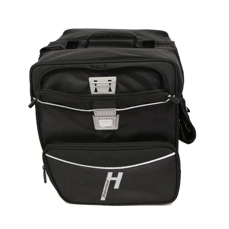 Haberland Doppeltasche Touring Max schwarz - große Gepäckträgertasche für Tourenrad
